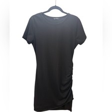 BTFBM Short Sleeve Ruched Stretchy Bodycon Balck Mini Dress