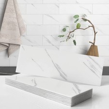 Peel and Stick Backsplash Kitchen Tiles,Bathroom Wall Stickers Marble Tile Ba...