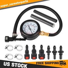 Car Fuel Injection Pressure Tester Gauge Set with 3PCS Quick Connectors 0-100PSI