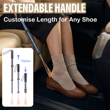 Telescopic Long Handle Shoe Horn Aluminium Shoehorn Mobility Aid Seniors Men UK