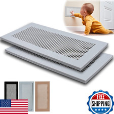 Child Proof Floor Vent Cover Silicone Baby Safe Small Item Catch 4x10" Grey 2pcs
