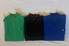 BOYS POLO RALPH LAUREN ZIP PULLOVER SWEATER, SIZE LARGE 14-16, PICK A COLOR