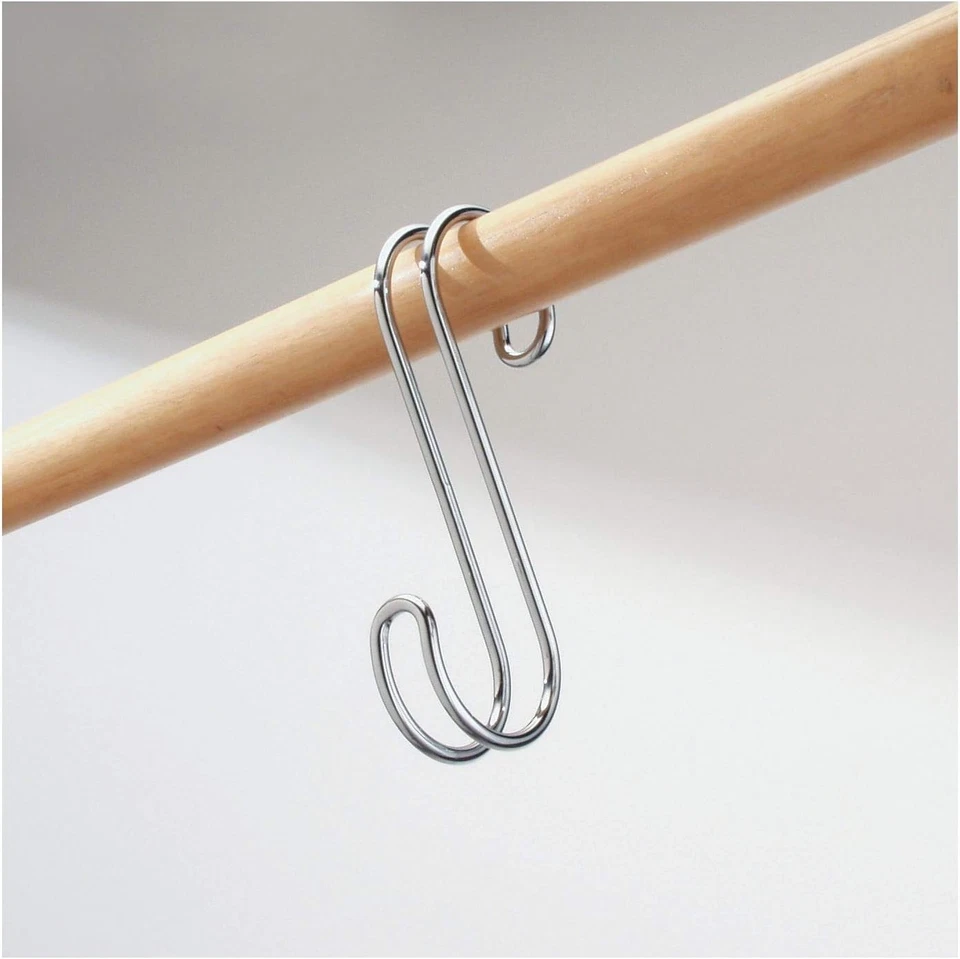 Ganchos dobles InterDesign Classico de metal sobre la varilla, armario 0,1, gancho S  Foto 4 de 4