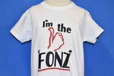 vintage 70s HAPPY DAYS I'M THE FONZ FONZARELLI THUMBS UP UNWORN t-shirt YOUTH L