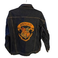 Harry Potter Vintage Warner Bros Studio Store Denim Jacket Hogwarts Crest XL