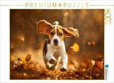 CALVENDO Puzzle Beagle im Herbstlaub ist Lebensfreude pur  1000 Teile Lege-Gr  