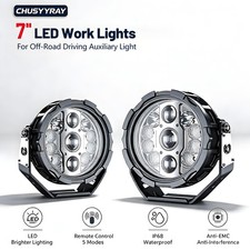 Pair 7 Inch Round Off Road Spot Beam Led Driving Lights Dual Color Drl Pair 7 Inch Round Off Road Spot Beam Led Driving Lights Dual Color Drl