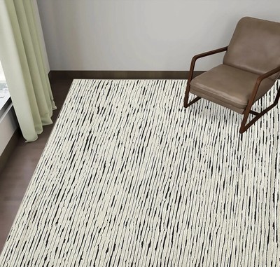 Luxury Hand Knotted 100% Wool Moroccan Berber Shag Area Rug 8x10 Ivory Neutral