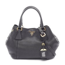 Prada Vitello Daino Leather Handbag Black