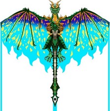 Mint's Colorful Life Dragon Kite for Kids  Adults, Easy to Fly Best Green