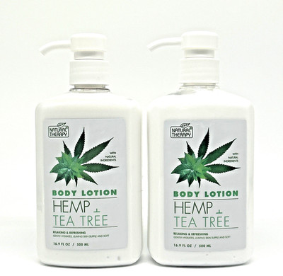 2 Pack Natural Therapy Hemp Tea Tree Body Lotion 16.9oz Hydrating Clear Skin