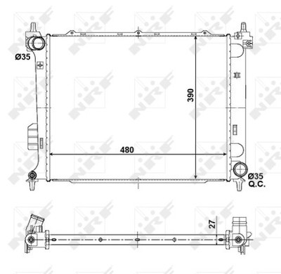 NRF 56057 radiator, engine cooling for Hyundai