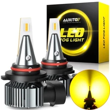 Auxito 9145 9140 H10 LED Fog Light Bulbs 100W 4000LM 3000K Yellow Conversion Kit