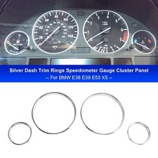 Silver Dash Trim Rings Speedometer Gauge Cluster Panel For Bmw E39 E38 E53 X5 Silver Dash Trim Rings Speedometer Gauge Cluster Panel For Bmw E39 E38 E53 X5