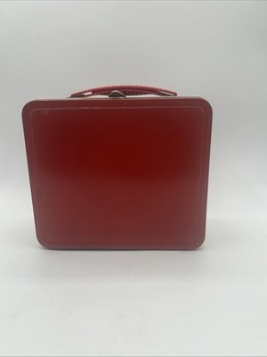 Alladdin Plain Red And Tan Vintage Lunch Box No Thermos