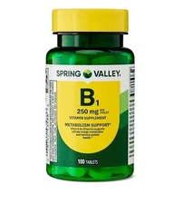 Spring Valley Vitamin B1 Tablets Dietary Supplement 250 mg 100 Count
