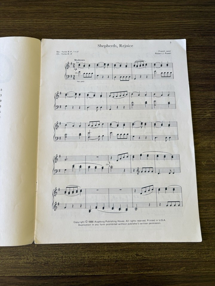 Robert Powell Carols Organ Sheet Music Christmas Religious Devotional ...