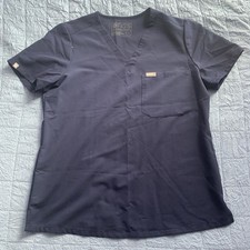 FIGS Navy Blue Women's Catarina One Pocket Technical Collection Scrub Top M