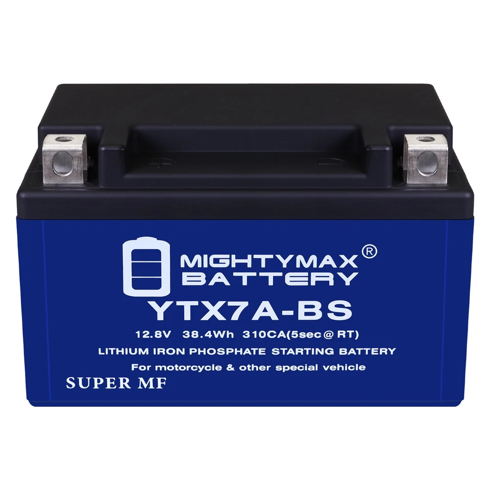 Bateria de lítio Mighty Max YTX7A-BS compatível com Kawasaki KLX230, ABS 21-22 - Imagem 3 de 4