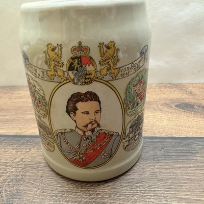 King Ludwig II Bavaria beer stein stoneware 0.5l 