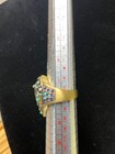 HEIDI DAUS Turquoise Bead & Amethyst Colored  Crystal Ring. Size 8 — photo 2