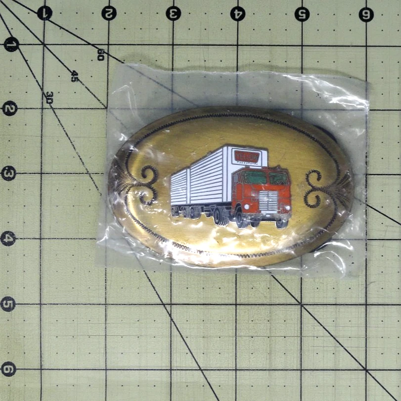 Amarillo Transportation Co Promo Cinturón Hebilla Camionero Camionero De Colección Años 80 Nuevo de Lote Antiguo .GMP651 Foto 3 de 4