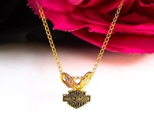 Vintage Harley Davidson Shield Pendant Necklace