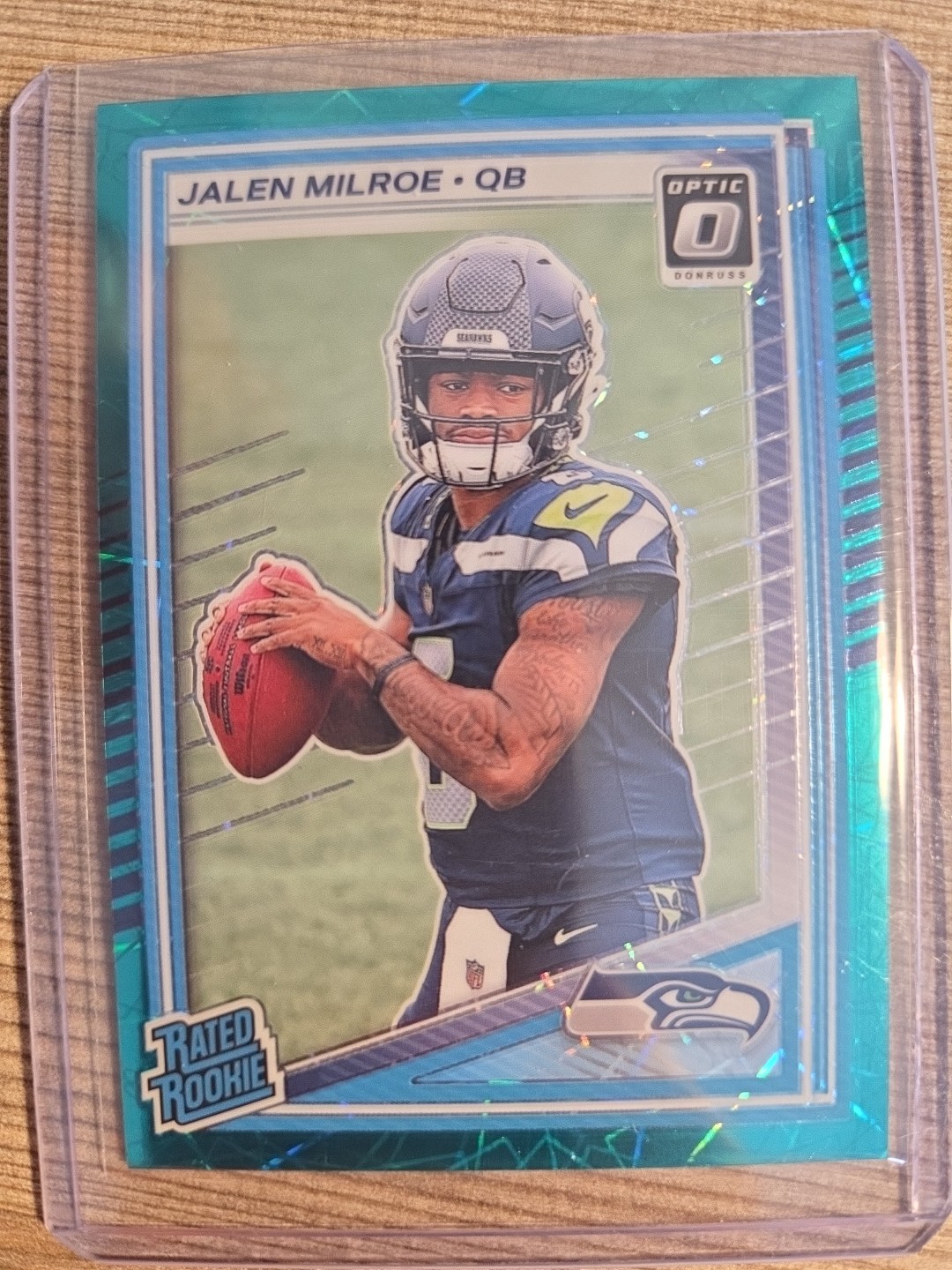 2025 OPTIC Football Jalen Milroe Teal Velocity #253 Seattle Seahawks