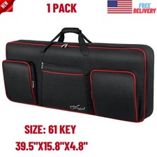 61 Key Keyboard Case, Soft Piano Bag w/ Shoulder Straps for Instrument Transport