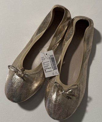 Gold Ballet Flats Girls 6 Shoes