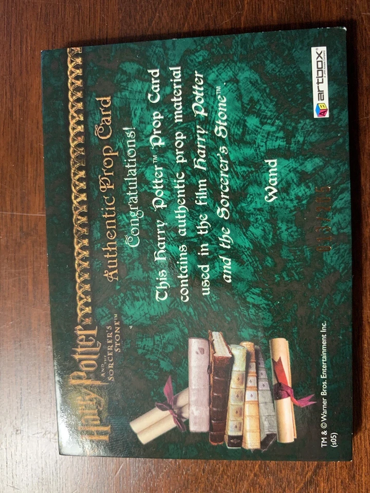 Harry Potter Sorcerer's Stone Wand  Prop card #13/205 near mint/better - Image 2 of 2