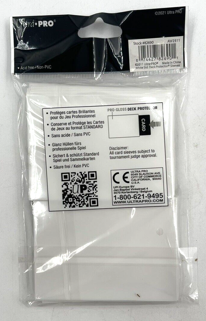 Card Sleeves 100-Count Ultra PRO Deck Protector Sleeves - Pro-Gloss Standard Size (66x91mm) For Magic: The Gathering Ultra PRO Matte Collectible Card Game Card Sleeves Card Sleeves 100-Count Ultra PRO Deck Protector Sleeves - Pro-Gloss Standard Size (66x91mm) For Magic: The Gathering Ultra PRO Matte Collectible Card Game Card Sleeves