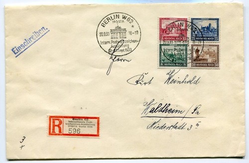 DR-Weimar 446/49 heart piece on postcard 770EUR (Z9909