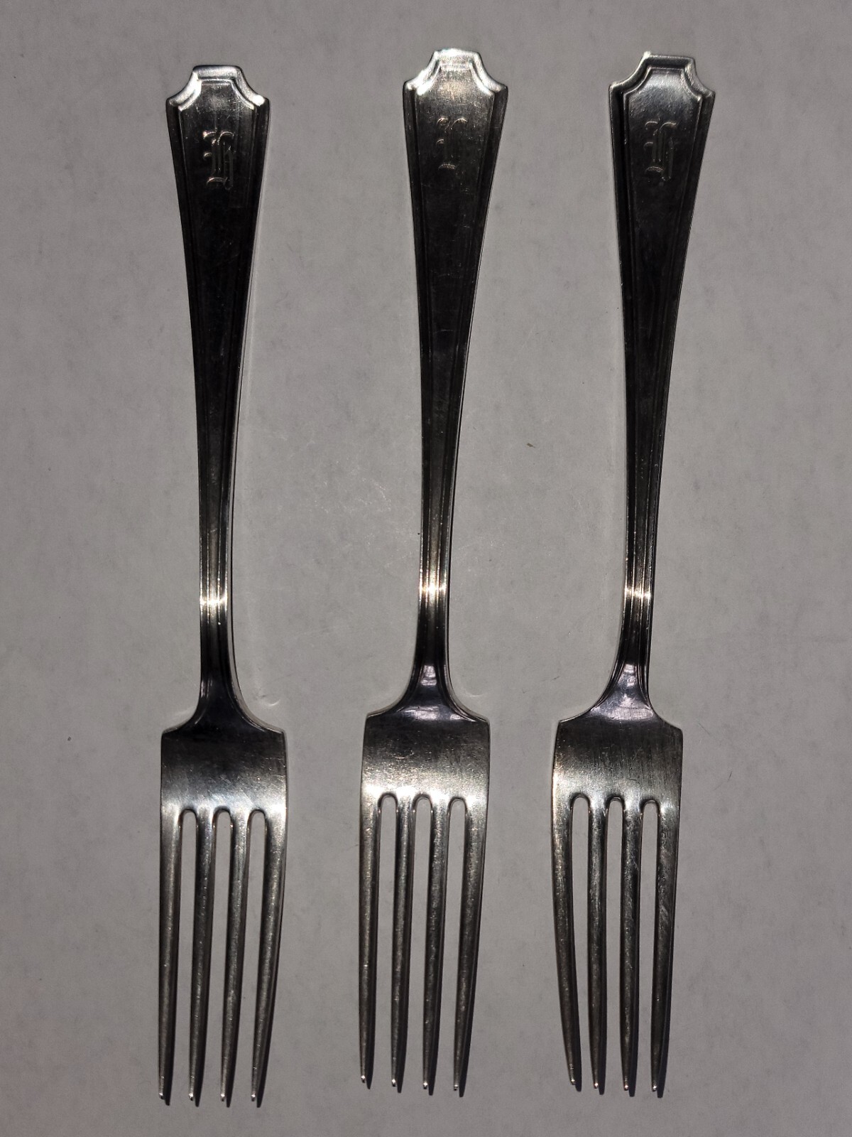 Fairfax By Durgin Sterling Silver Set of 3 Dinner Forks 7 7/8" Fork Best Price $