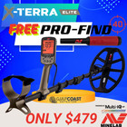 Minelab X-Terra Elite Metal Detector Pn: 3707-0002 + Pf40