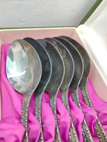 Vintage Soviet Melchior Table Spoon Set MNC USSR 6 pcs in a Box - Picture 13 of 19