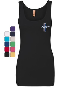 Ford-Mustand-The-Legend-Lives-Logo-Women-039-s-Tank-Top-Classic-Muscle-Cars-Top