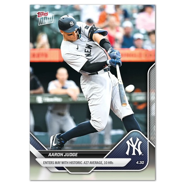 Aaron Judge Historic .427 Average 10 HRs 2025 MLB Topps NOW Card 122