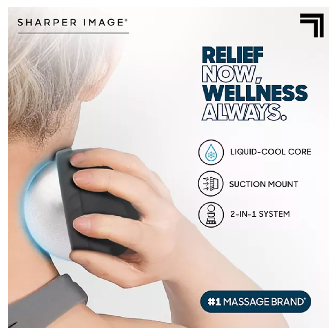 Sharper Image Ice Therapy Massage Ball Roller suction Wall Mount