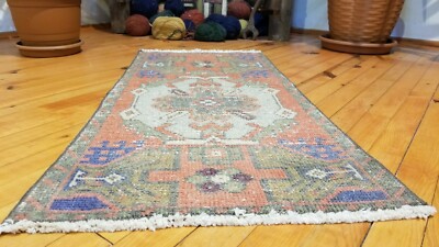 Antique 1900-1930s Turkish Tribal Rug 1'7''' x 3'3'' 