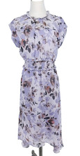 Simply Vera Vera Wang Women's Hi-Lo Floral Dress M Lilac Shirred Waist Lined