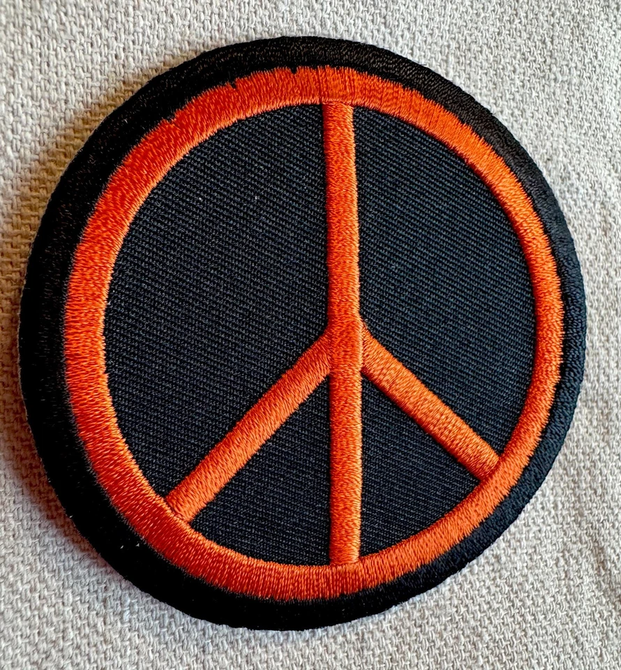 PARCHE SIGNO DE PAZ HIPPIE SUMMER LOVE naranja bordado hierro-en APLIQUE EMBLEMA Foto 4 de 4