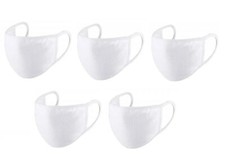 5X Kids Youth White Face Mask Reusable Washable Cover Masks Cotton Cloth NEW