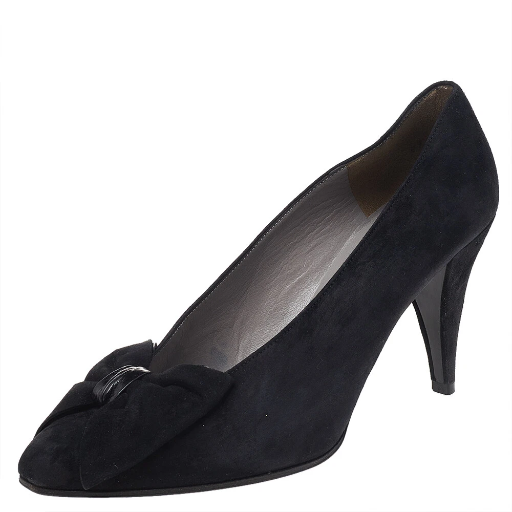 Escarpins de détail arc en daim noir Dior taille 40