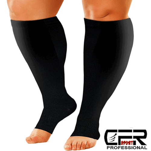 Plus Size Compression Socks Stockings Women Men Wide Calf 20-30mmhg Knee High - Picture 9 of 15