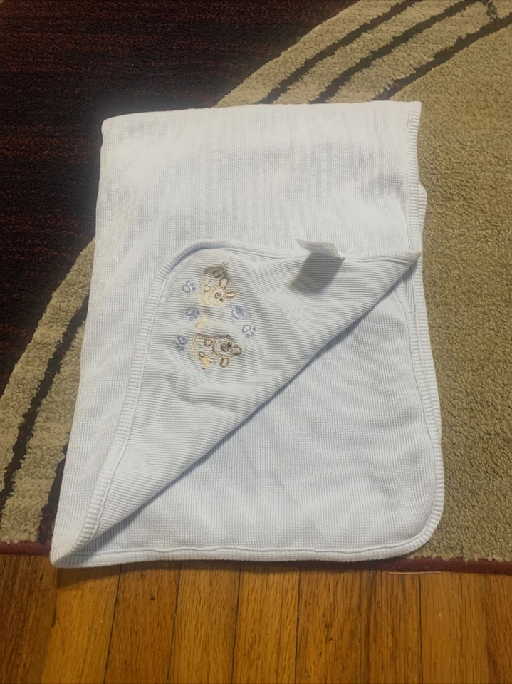 Manta térmica azul con estampado de patas de perro cachorro bebé koala Lovey Foto 3 de 4