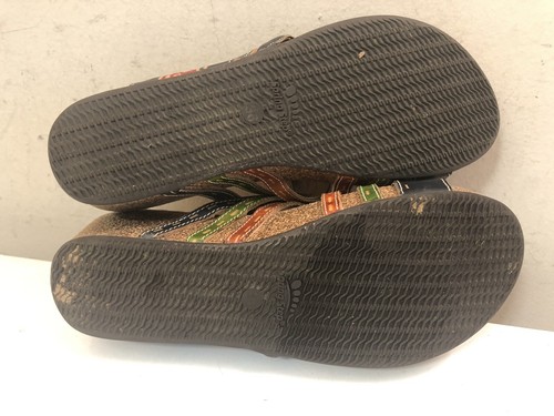 Women’s L’artiste Spring Step Calen, sz 5.5/36 Multi Leather Cork Wedge Sandal - Picture 10 of 12