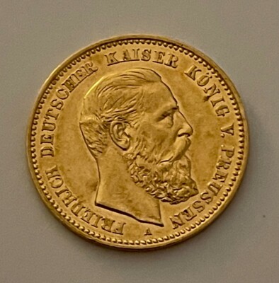 1888 Deutsches Reich Gold 10 Mark Kaiser Konig V Friedrich