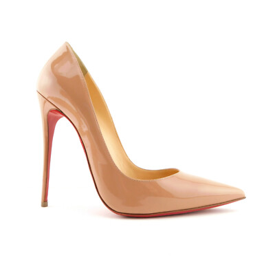 CHRISTIAN LOUBOUTIN Size 9 SO KATE Beige Patent Heels Pumps Shoes
