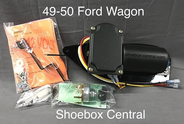 Ford Woody Wagon 1949 1950 12V kit de motor de limpiaparabrisas eléctrico con extensión de eje Foto 4 de 4